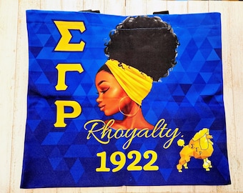 Sigma Gamma Rho Personalized Canvas Tote Bag: SGRHO Sorority Gift