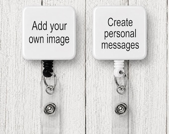 Custom Badge Reel with Any Photo or Design, Personalized 2 x 2 Memorial ID Holder
