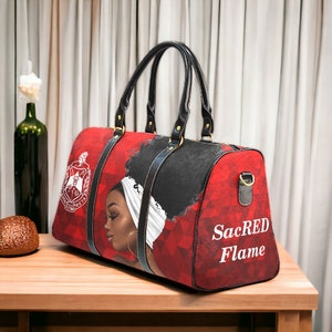 Delta Sigma Theta Overnight Travel Duffel, DST Sorority Shops, 1913, Howard University, Custom Designed Representation, Crossing Season