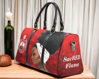 Delta Sigma Theta Overnight Travel Duffel, DST Sorority Shops, 1913, Howard University, Custom Designed Representation, Crossing Season