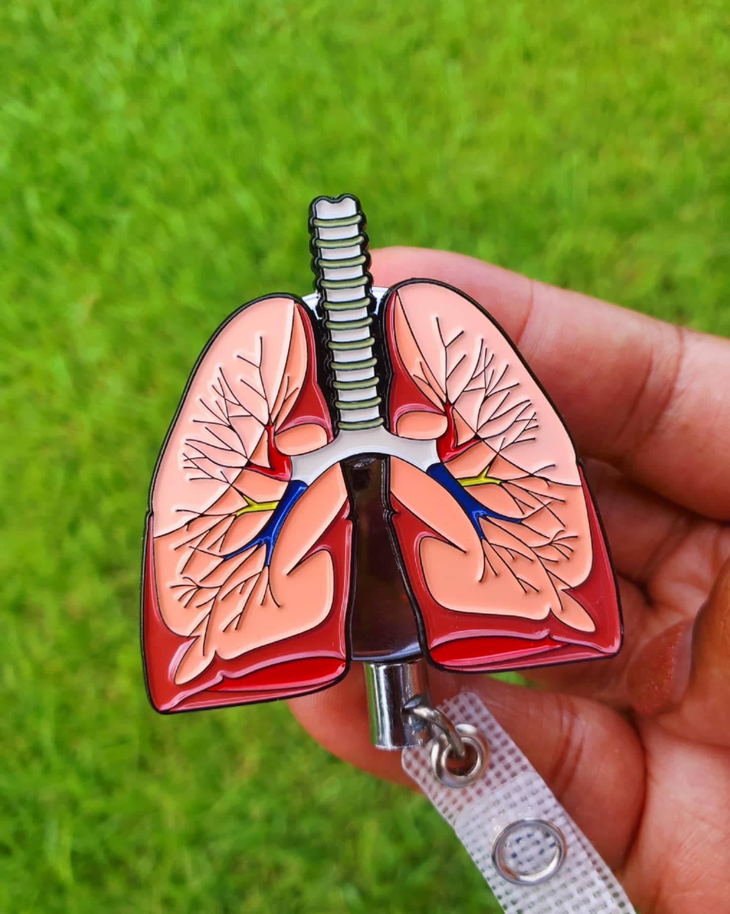 Lungs Retractable Badge Reels, Anatomy ID Holder, Respiratory