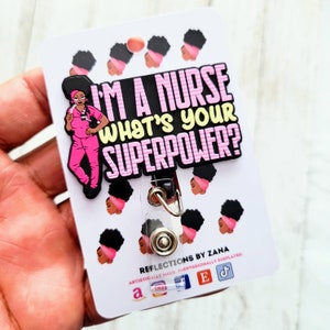 I'm A Nurse Badge Reel, African American Woman ID Holder, Mocha Medicine Badge Buddy, Black Girl Magic Female Lanyard, Scrubs Appreciation