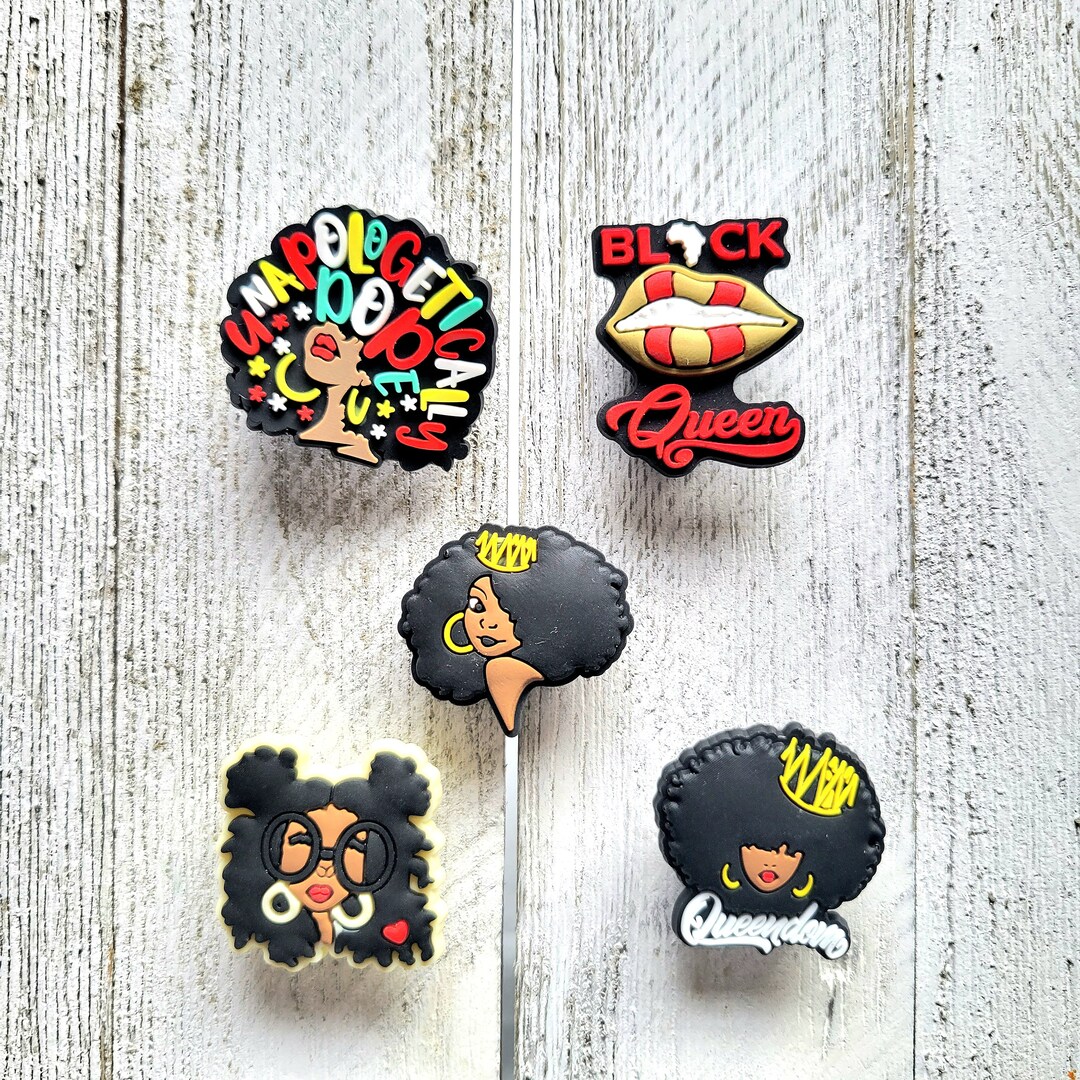 Clog Shoe Charms, African American Shoe Clip, Black Women Jibbitz