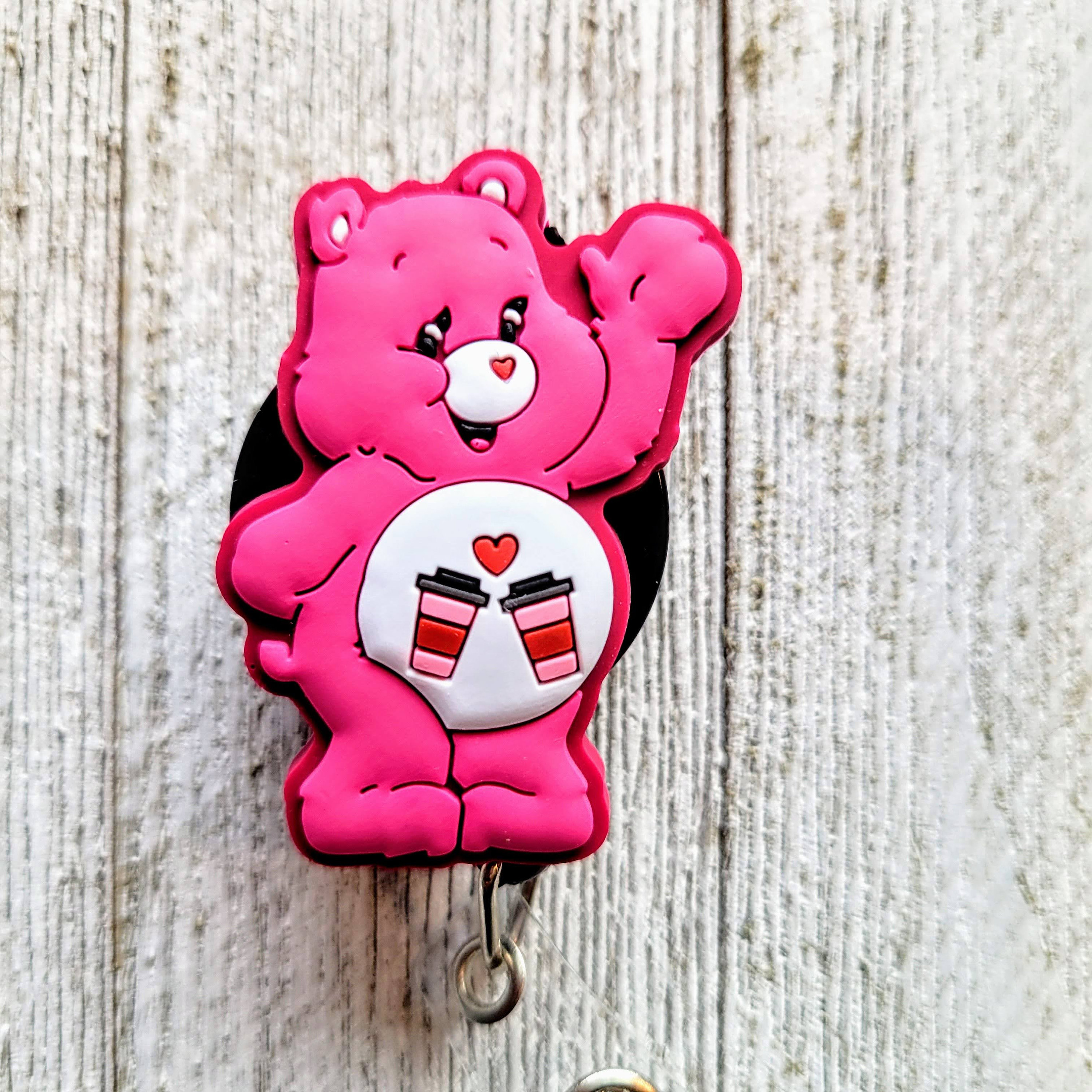 Pink Health Care Bears Lanyard, 80's Nostalgia Animal Badge Reel, Nurse Retractable  ID Holder, Dog, Puppy, Baby, Pet, Cat