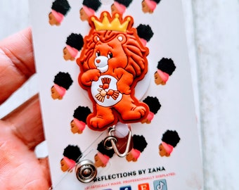 Healing Hands Lion HealthCare Bears Lanyard, Nostalgia Retractable ID Holder, Animal Badge Reel, Dog, Puppy, Baby, Pet, Cat