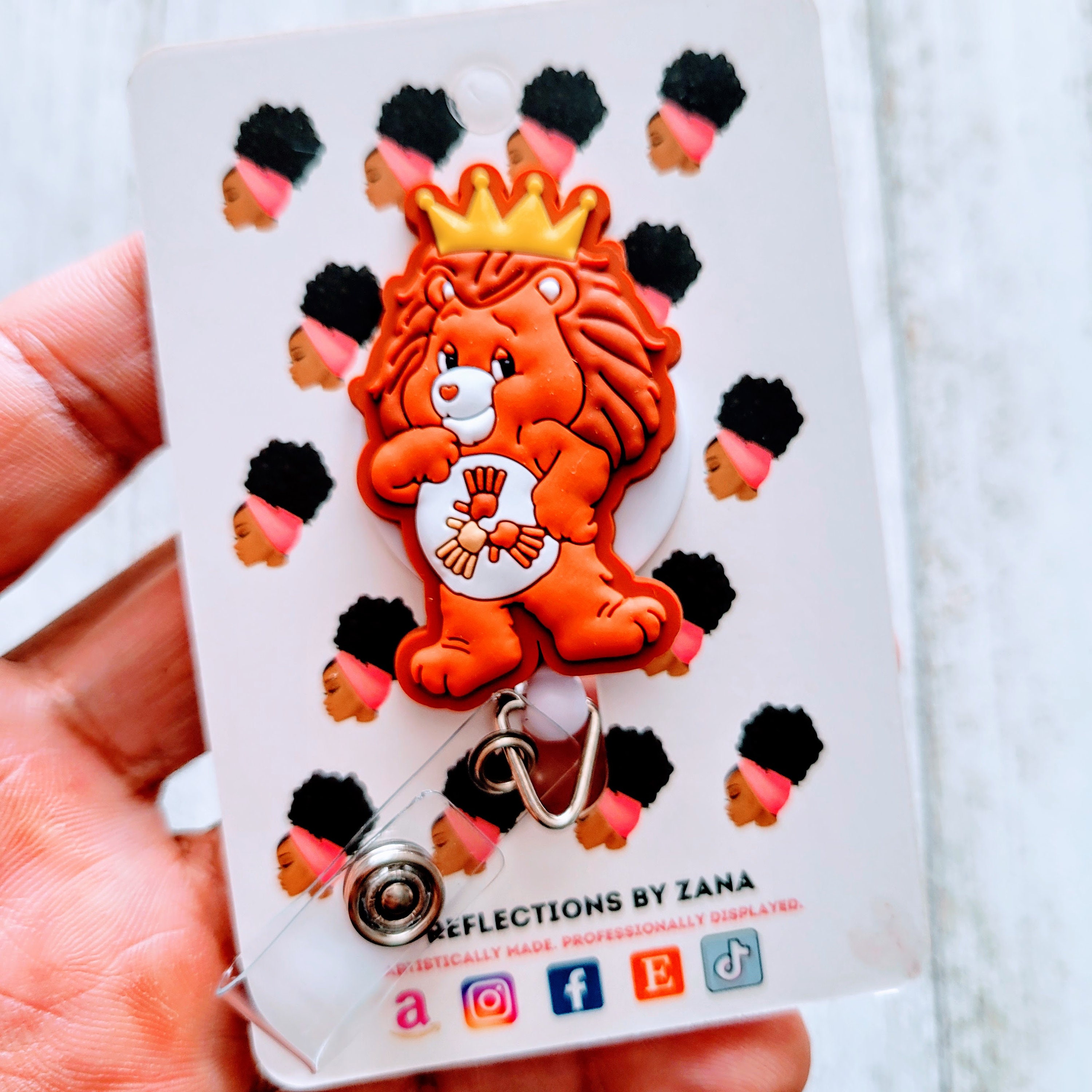 Healing Hands Lion HealthCare Bears Lanyard, Nostalgia Retractable ID  Holder, Animal Badge Reel, Dog, Puppy, Baby, Pet, Cat