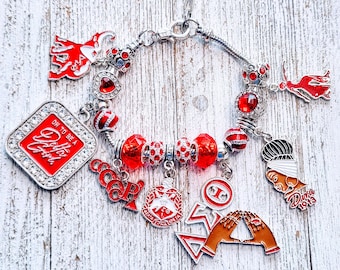 10-Inch Delta Sigma Theta Signature Bracelet, Custom Charm, Delta Sigma Theta Jewelry, DST, Delta Sigma Theta Sorority, Delta, Deltaversary