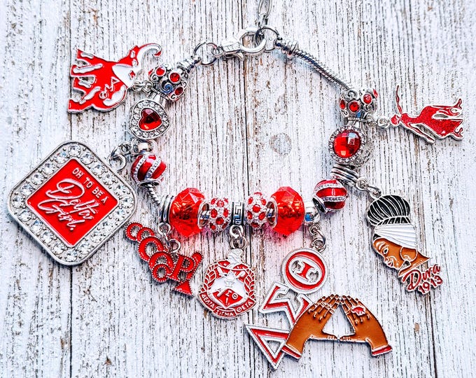 10-Inch Delta Sigma Theta Signature Bracelet, Custom Charm, Delta Sigma Theta Jewelry, DST, Delta Sigma Theta Sorority, Delta, Deltaversary