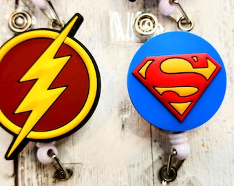 Character Badge Holder, Comic Clip, Avenger Retractable ID Clip, Guy Gal Lanyard, Murse Superhero Reel, Fathers Day