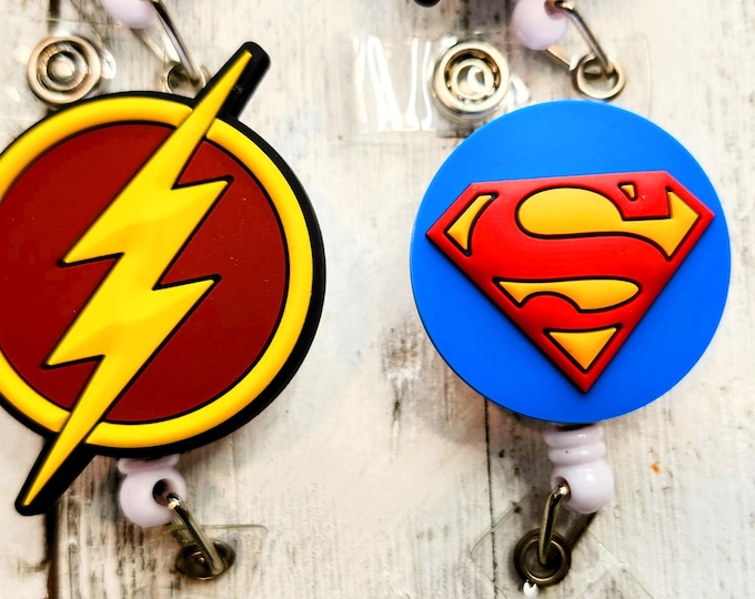 Character Badge Holder, Comic Clip, Avenger Retractable ID Clip, Guy Gal Lanyard, Murse Superhero Reel, Fathers Day