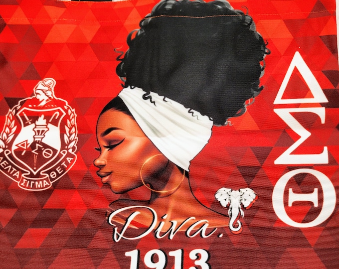 Delta Sigma Theta Sorority, Divine 9, Tote Bag, DST, D9, HBCU, African American, 1913, J13, Black Greek Sorority