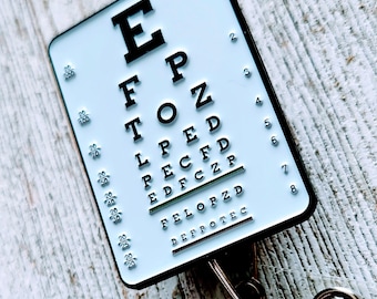 Eye Chart Retractable Badge Holder Reel, Optometry Ophthalmologist Work ID , Cool Ophthalmology Lanyard, Healthcare Birthday Present, Murse