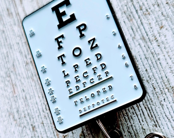 Eye Chart Retractable Badge Holder Reel, Optometry Ophthalmologist Work ID , Cool Ophthalmology Lanyard, Healthcare Birthday Present, Murse