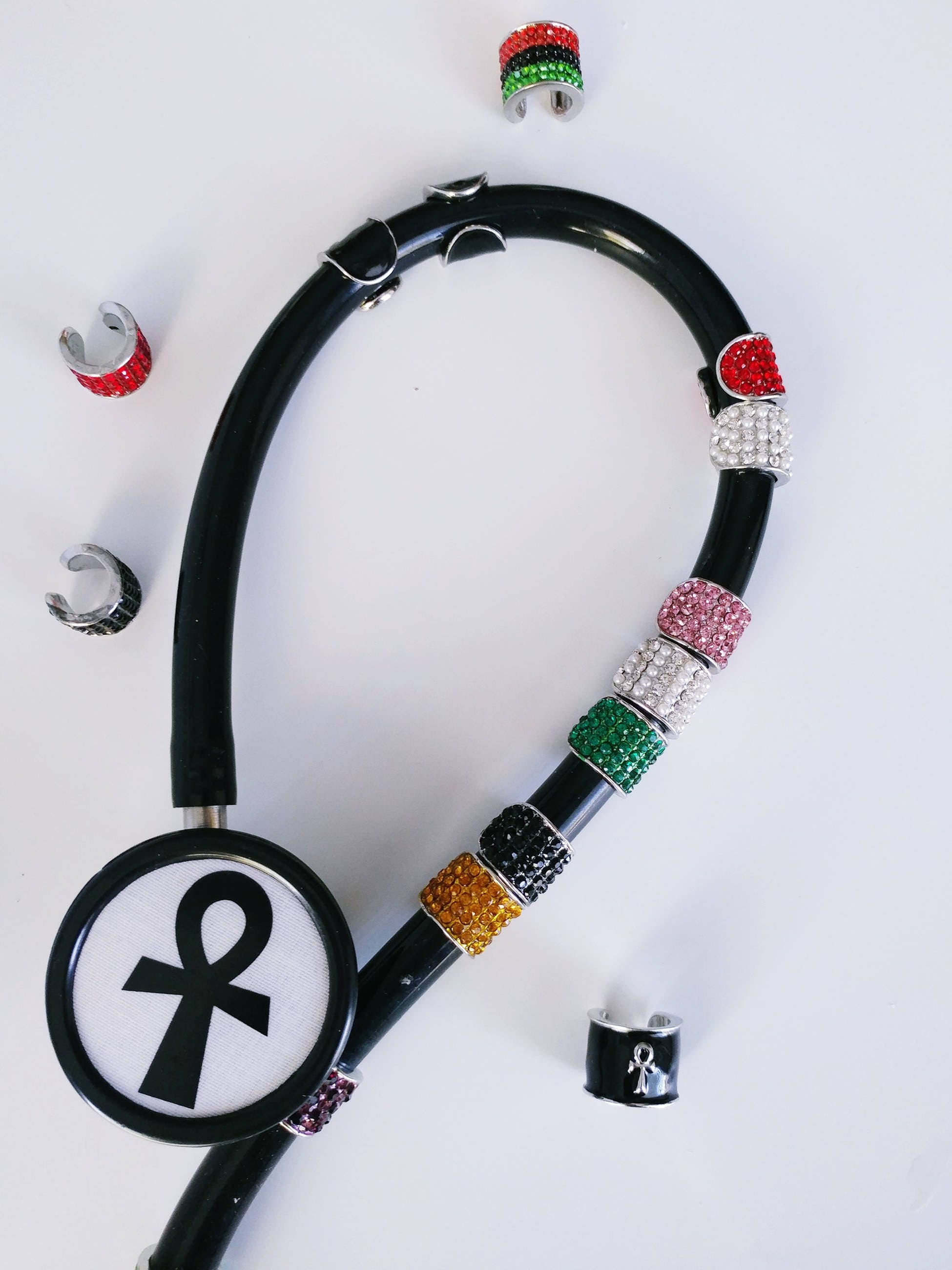 Studded RN All Rhinestone Stethoscope Charms Gift for Etsy