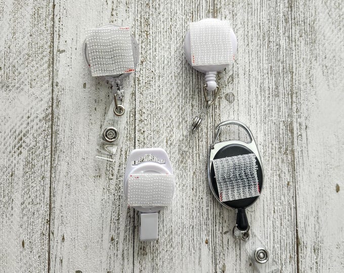 Velcro Interchangeable Badge Reel, Removable Retractable Backup Buddy Clip, ID Holder, Carabiner