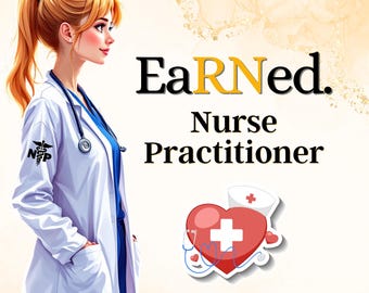 2 Nurse Practitioner Personalized Badge Reel, Custom Retractable Lanyard, Advanced Medical Practice Clip ID Holder, DR Gifts, DRiven EaRNed