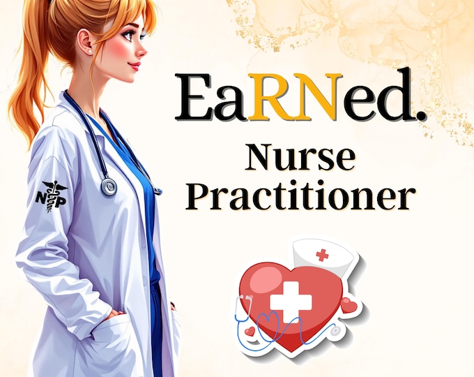 2 Nurse Practitioner Personalized Badge Reel, Custom Retractable Lanyard, Advanced Medical Practice Clip ID Holder, DR Gifts, DRiven EaRNed