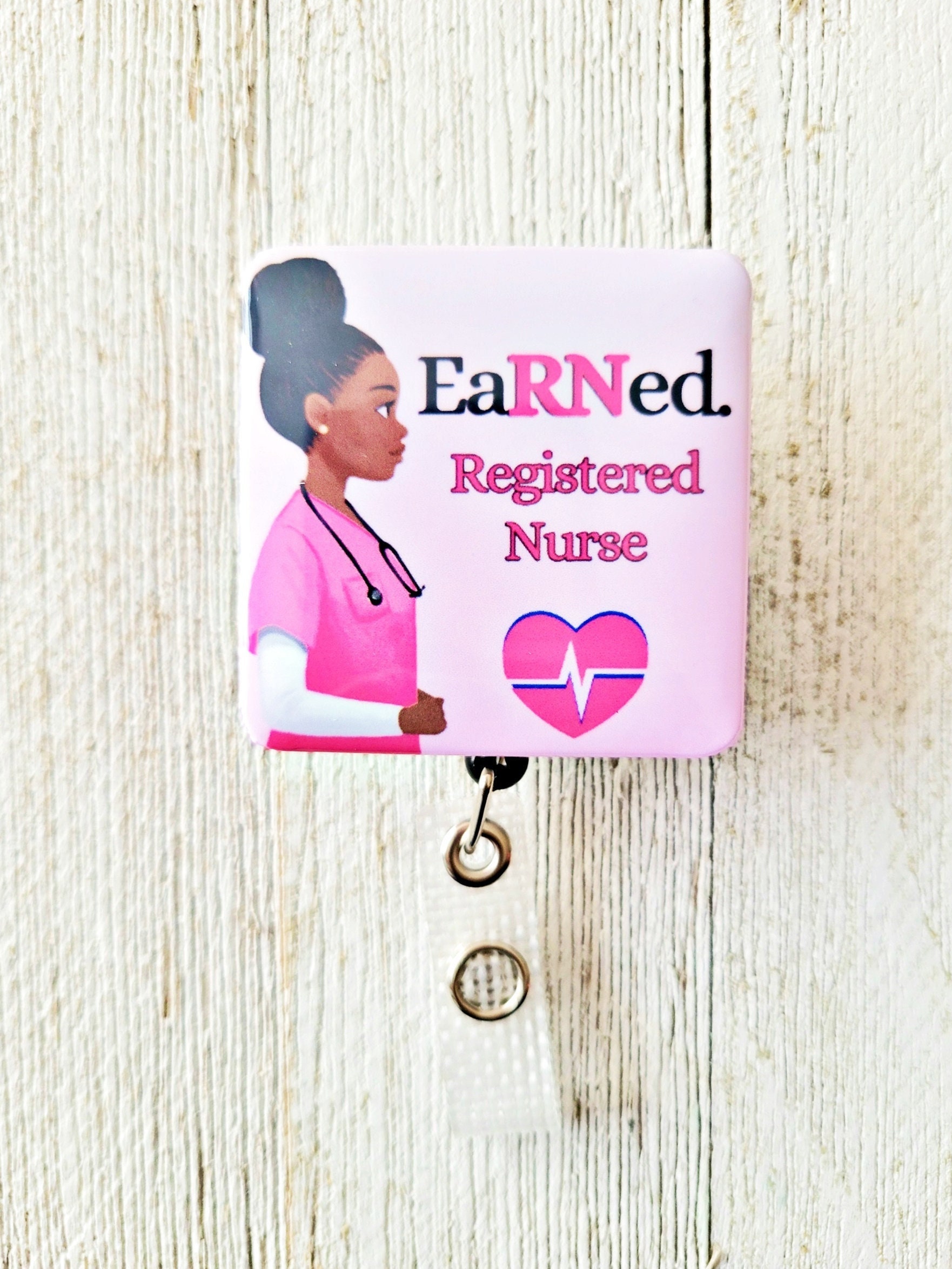 Loc Girl Badge Reel, Loc'd Black Woman Work ID, Hospital Clinical Lanyard,  Nursing Student, Scrubs Appreciation, Black Nurse Badge Reel 