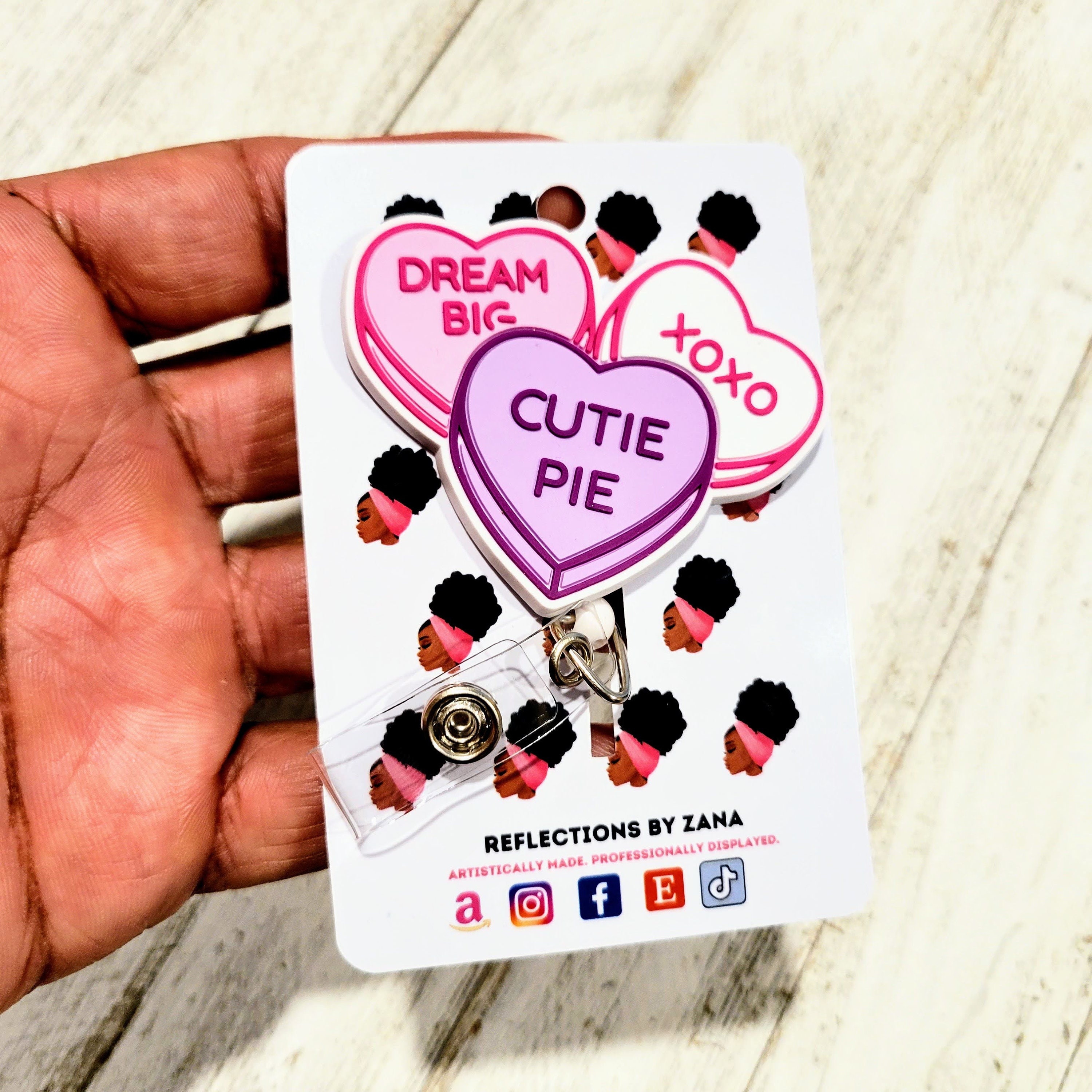 Heart Shaped Candy Badge Holder, Valentines Day Lanyard