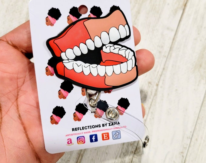 ADD-ON Clip, Joker Smile Laughing Teeth, Tooth Badge Reel, Dental Student, Dentist Badge Reel, Hygienist Gift, Scrubs Appreciation