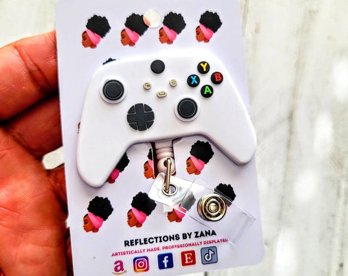 Xbox Culture Video Game Badge Reel, Gaming Controller ID Holder Retractable Reels, Gamer Buddy Clip, Nurse Teacher Appreciation Lanyard