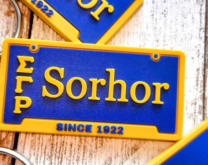 Sigma Gamma Rho Sorority License Keychain, Pretty Poodle, SGR Crossing Season, SGRho, 1922, Soror, Divine 9, HBCU Gift, Rhoer, Sorhor