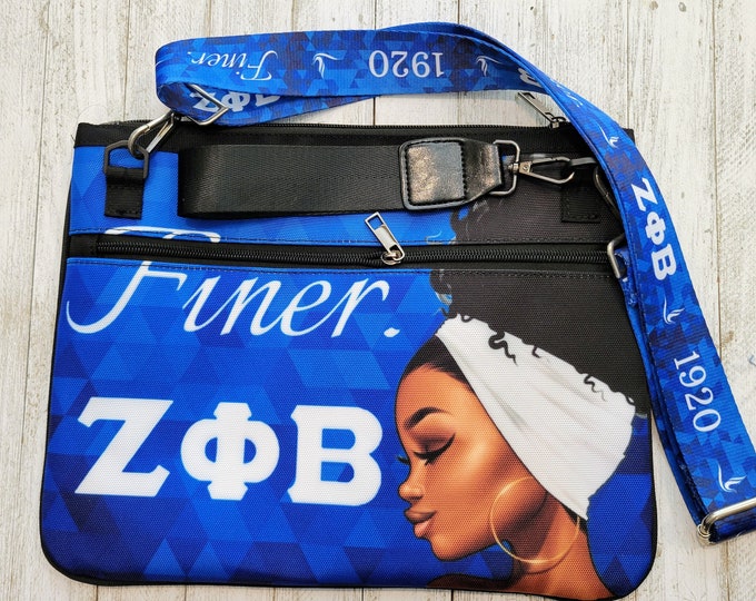 Zeta Phi Beta Luxury Crossbody Bag, D9 Sorority Paraphernalia, Z-Phi Gifts, Howard University, J16 Day, Crossing Season Shield Crest