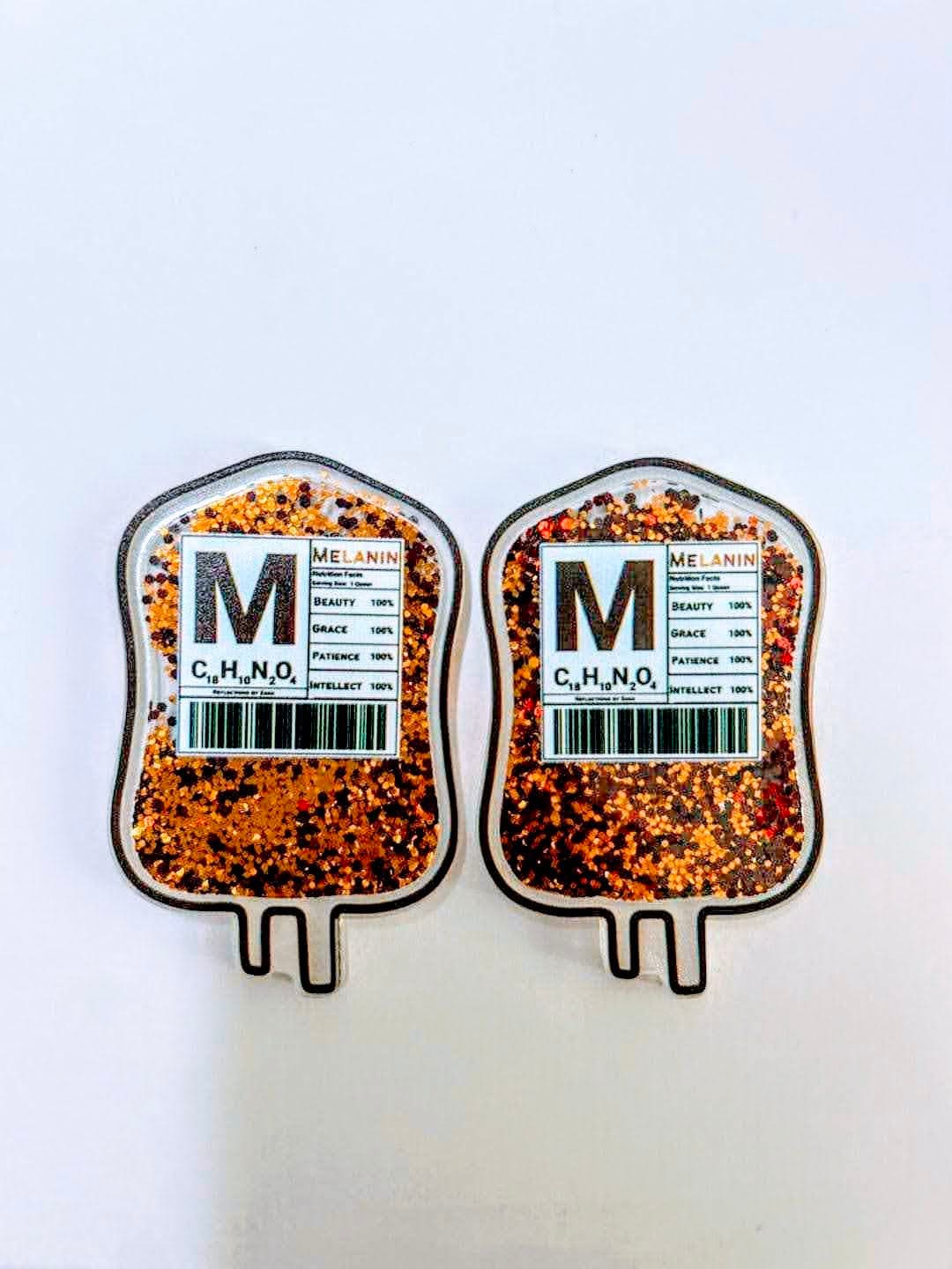 Melanin and Glitter IV Bag Retractable ID Badge Holder, Cool