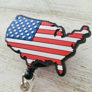 American Flag Badge Reel: Patriotic ID Holder, Semiquincentennial