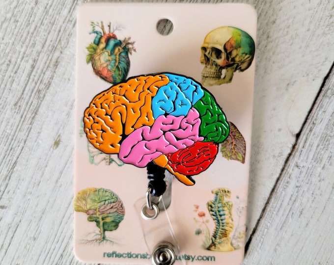 Brain Anatomy Retractable Badge Reels, Mental Health Awareness ID Holder, Enamel Psychiatry Lanyard, Healthcare Christmas Present, Murse