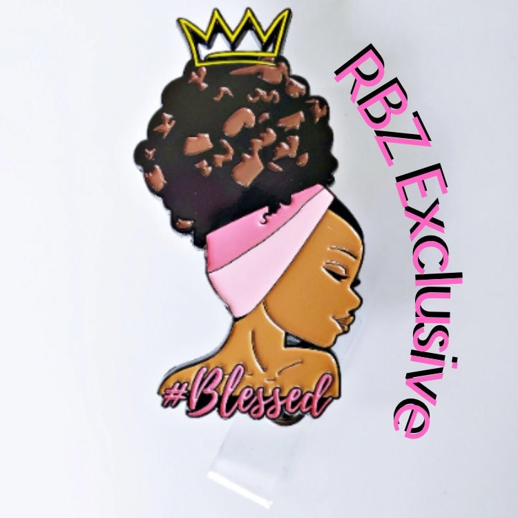 I'm Blessed Easter Badge Holder, African American Retractable ID
