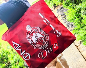 Delta Sigma Theta Personalized Travel Tote: Custom DST Sorority Deltaversary Shopping Gift Bag