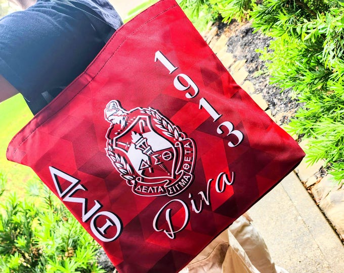 Delta Sigma Theta Personalized Travel Tote: Custom DST Sorority Deltaversary Shopping Gift Bag