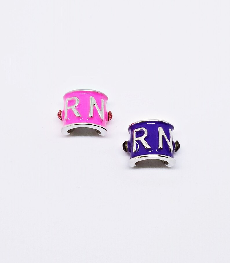 Pink or Purple Studded RN Rhinestone Stethoscope Charms Gift Etsy