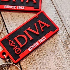 Dual-Sided Delta Sigma Theta Custom Keychain: DST Sorority License Gift