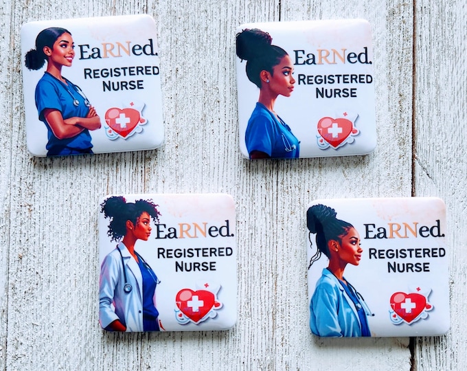 2 Custom Black Nurse EaRNed ID Holder Badge Reels