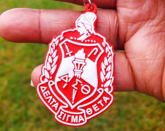 Delta Sigma Theta Keychain, DST Paraphernalia, J13, Crimson and Cream, Howard University, Crossing Season