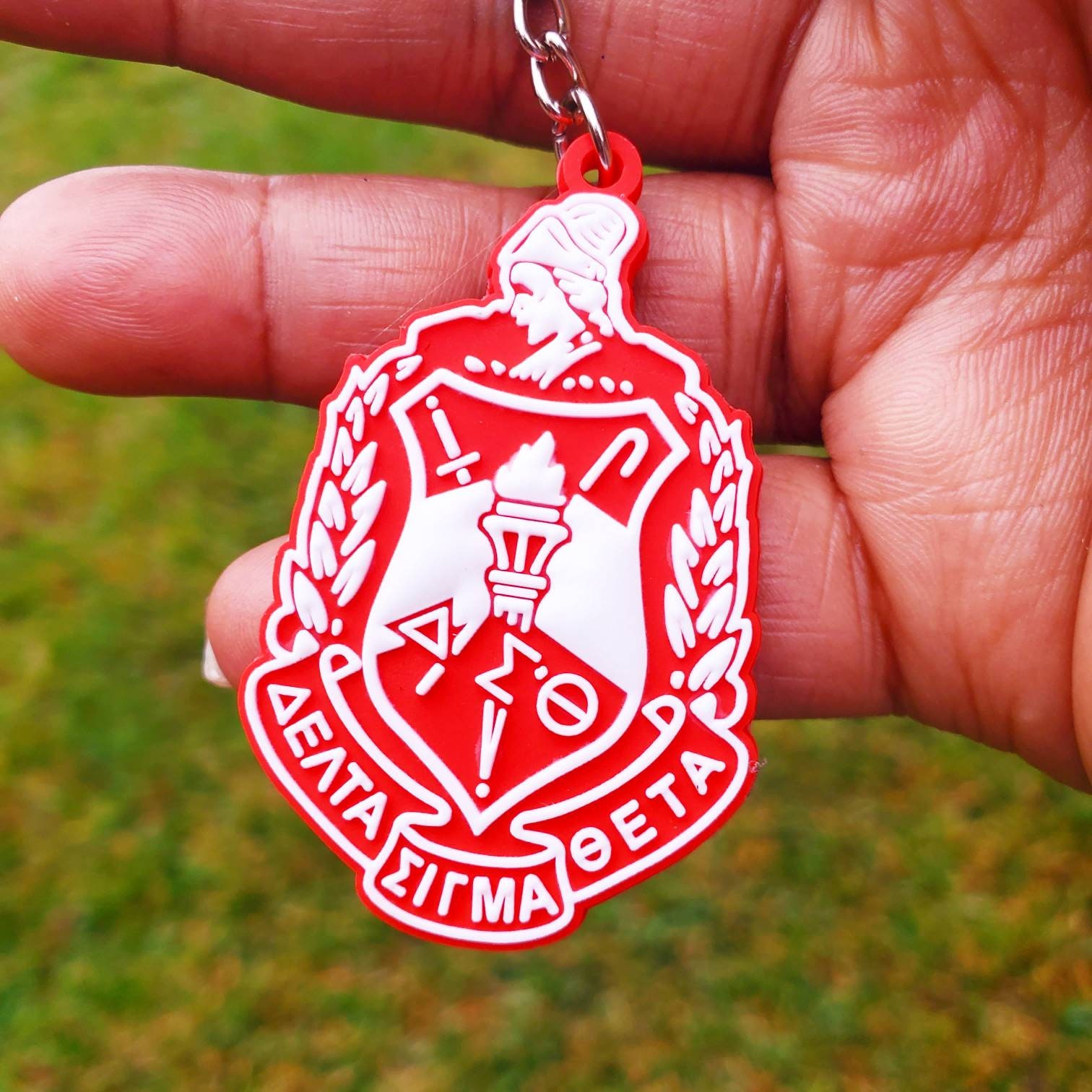 Delta Sigma Theta Keychain DST Paraphernalia J13 Crimson and Cream Howard University Crossing Season