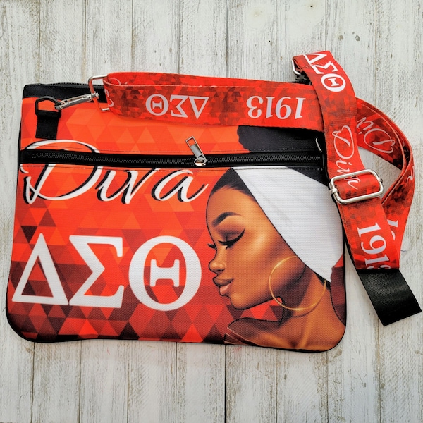 Elegant Delta Sigma Theta Crossbody Purse, DST Sorority Paraphernalia, Diva Laptop Bag Gifts, Howard University, J13, Crossing Season