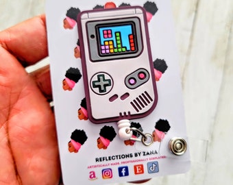 Gameboy Badge Buddy, Gamer Retractable ID Holder, Nintendo Video Game Lanyard, Old School Gaming Reels, Teacher Appreciation