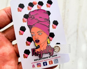 Black Women Royalty ID Badge, Teacher Lanyard, African American Badge Reels, Cute Ebony Badge Reels Active, Black History