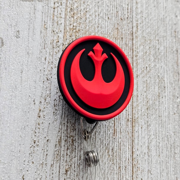 Star Wars custom rebellion flag karabijnhaak badgehaspel, MRI-veilige werk-ID-houder