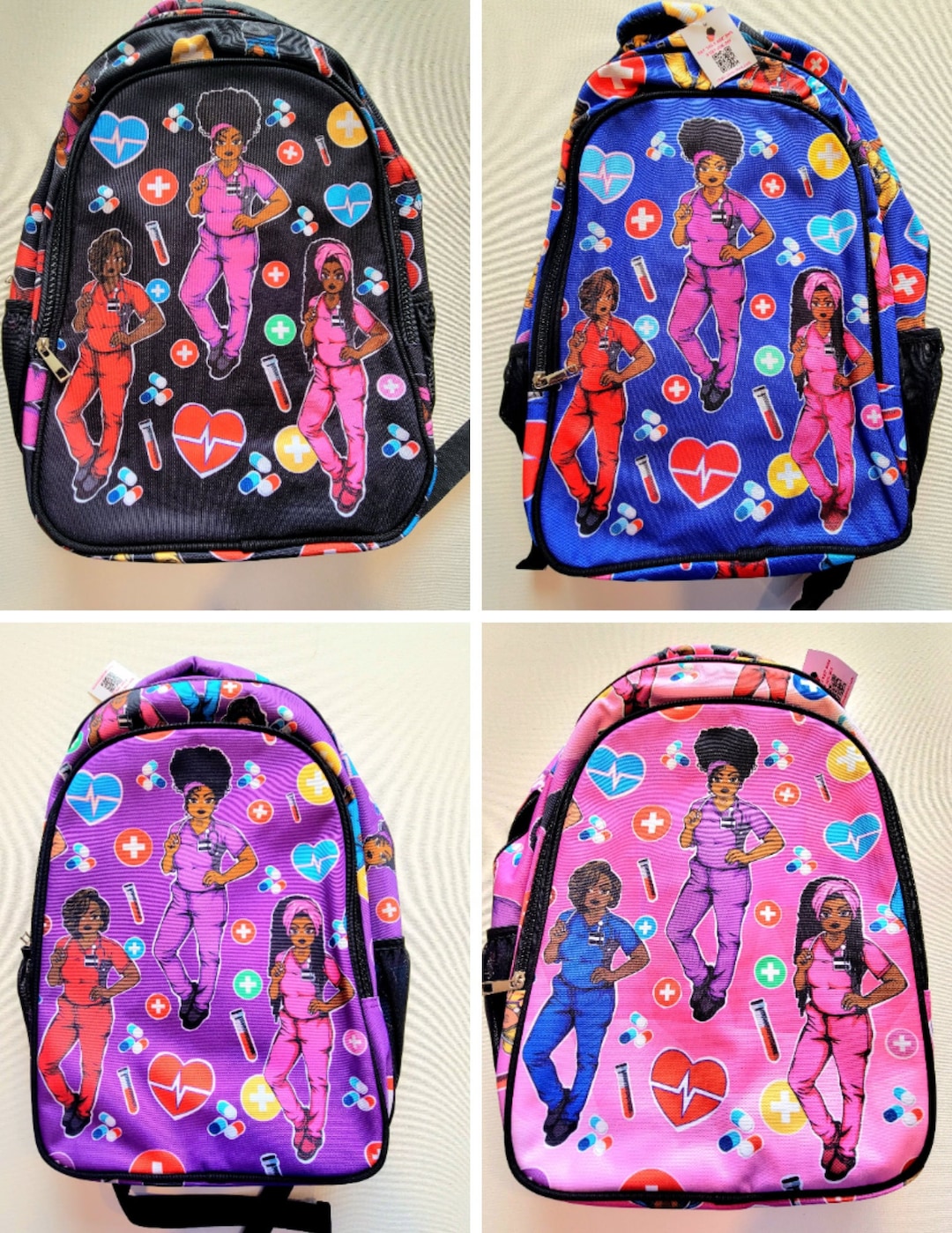 All Black/ Nurse Designed Work Backpack – Reflections By Zana