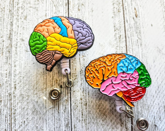 Brain Anatomy Retractable Badge Reels, Anatomical Mind ID Holder, Psychiatry Lanyard, Mental Health Awareness, Creative Logical Hemisphere