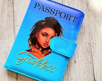 Loc'd Godess African American Women Passport Cover, Travel Case