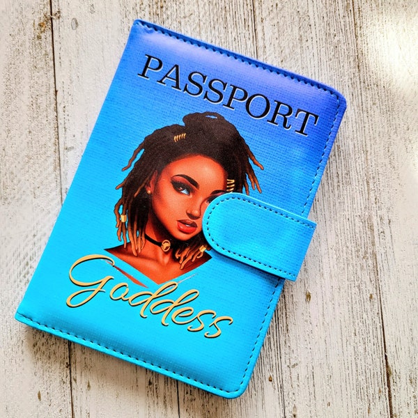 Loc'd Godess African American Women Passport Cover, Travel Case