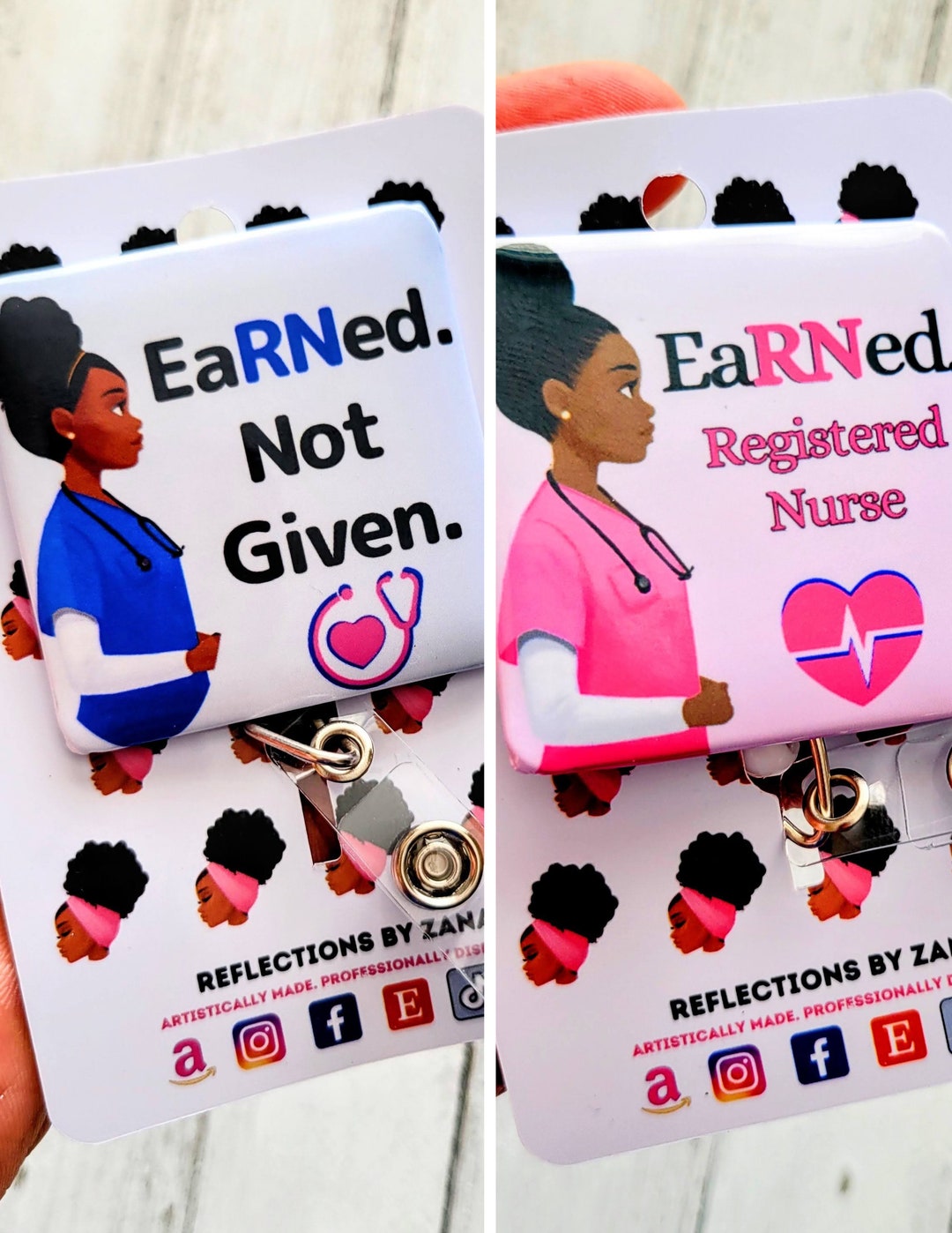 African American Art Female Retractable Nursing Badge Reels, Earned Not  Given Nurse ID Holder, Black Women Lanyard, Reflections by Zana -   Canada