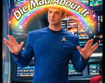 Porta badge arcobaleno "Die Mad About It", divertente simbolo Pride, spilla di affermazione LGBTQIA+ / Porta badge con meme sarcastico