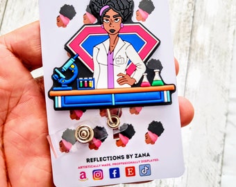 Black Women in STEM Badge Reel, Retractable Reel