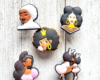 Melanin Jibbitz, Black Nurse Shoe Charm, Everyday Shoe Clip, African American Shoe Charm